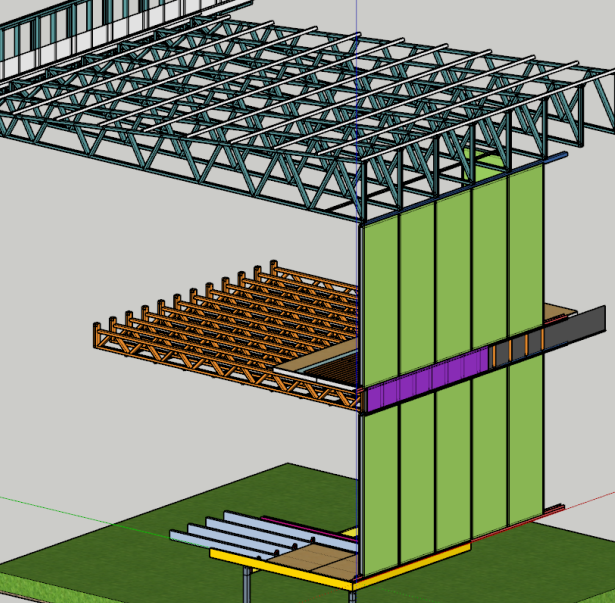 panelok framing detail with Floor system on the ground floor and steel floor bearers and joists on the first floor with Panelok wall system and Panelok floor system
